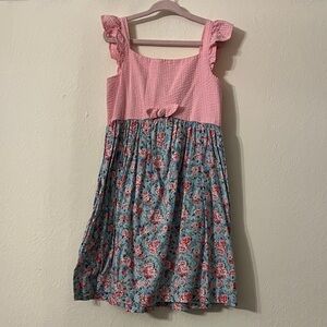 Cute Bonnie Jean Pink and Blue Floral Kids Spring/Summer Dress